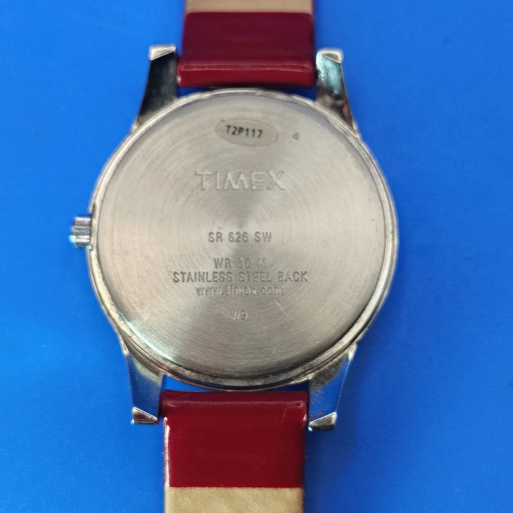 Vintage 2007 Timex 35mm Sunburst Women's‎ Quartz Watch Leather Strap Fits 4-7.5